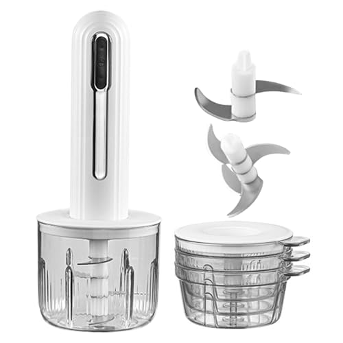 Picadora Eléctrica, Trituradora de Verduras Recargable USB, Picadora de Ajo de Cocina Portátil Inalámbrico para Preparación de Comidas Bebé Picado Carne Tratamiento Frutas y Preparación Ensaladas