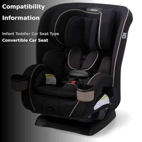 Maxi-COSI Kani 4-in-1 Infant Kids Convertible Car Seat, Rear-Facing, Forward-Facing, Booster, Slim 3-Across Fit, Magnetic Buckle, 5-Position Recline, Fits 5-100 lbs, 19-57 in, Caspian Caviar