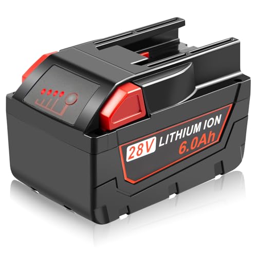Stairlie Batería de iones de litio de 28 V 6000 mAh de repuesto para baterías Milwaukee de 6 Ah, compatible con Milwaukee 28V Tools Mk-28 Mk-28B, Mk-28BX, 48-11-2830, V28, 0726-20, 0719-20, 0779-22