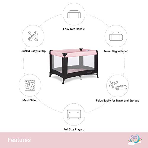 Dream On Me Nest Portable Play Yard With Carry Bag And Shoulder Strap, Pink #TOP6