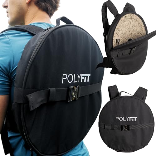 Polyfit PL8 Backpack for Olympic Weight Plates – Weighted Backpack for Strength Training, Rucking, and Gym Workouts – BLACK