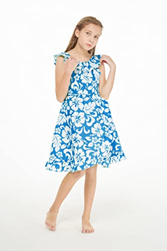 Image of Hawaii Hangover Family Matching Clothes, Classic Vintage Hibiscus Blue | Family matching Hawaiian outfits, Classic Vintage Hibiscus Blue, 100% cotton, machine washable, tropical floral print, luaus