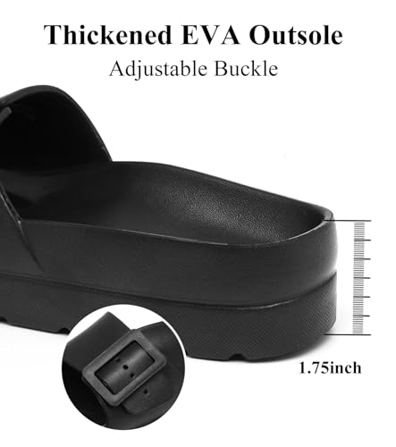 Image of Haifago Women's Platform Sandals with Arch Support, Summer Beach Slides Adjustable Buckle Comfortable Lightweight EVA Slip on Slide