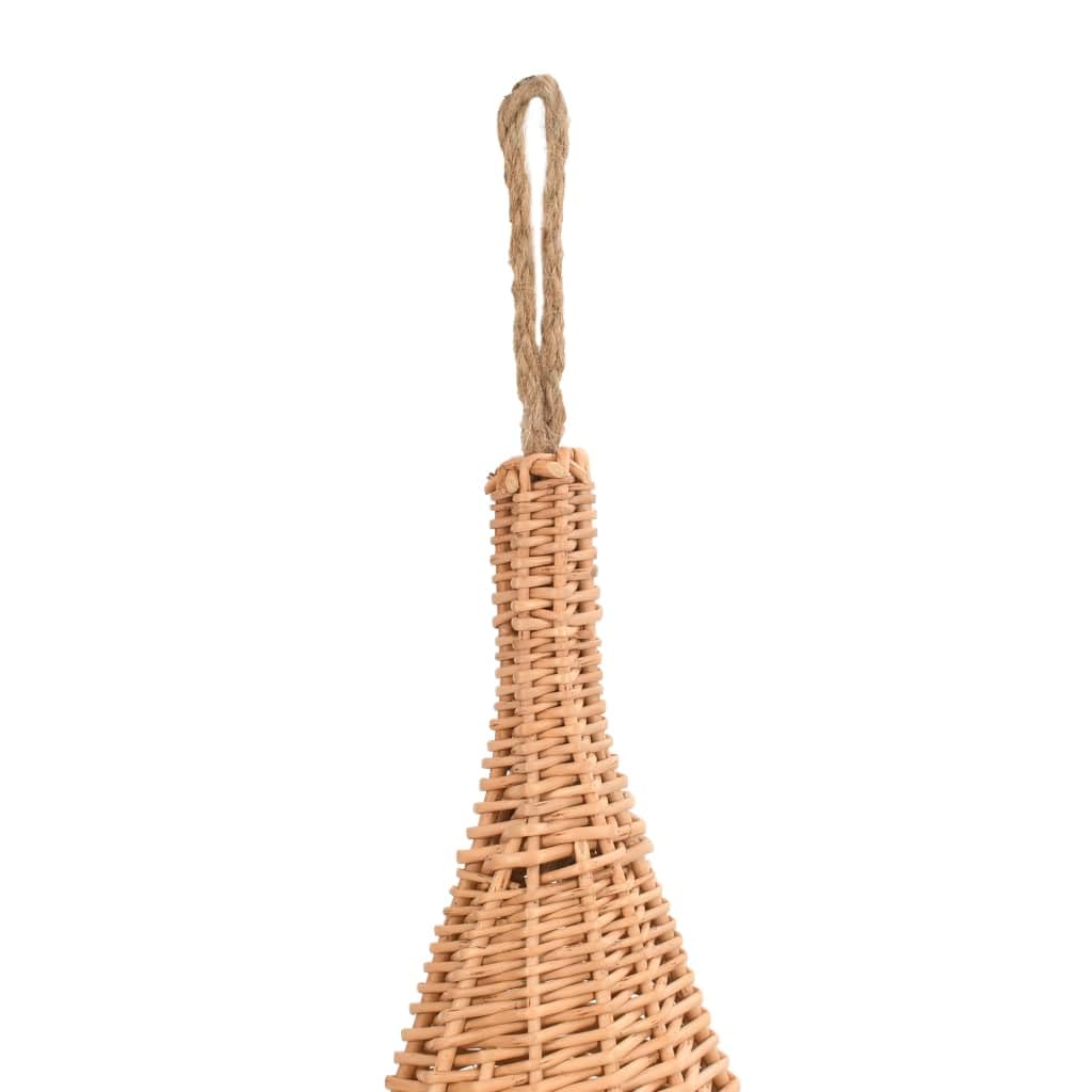 Katzenhaus aus Naturweide, Katzenhöhle Tipi-Design 40x60 cm, handgemachter Katzenkorb zum Aufhängen mit Kissen, Kuschelhöhle für Kätzchen und kleine Katzen