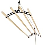 LOWENERGY 4 Lath Pulley Clothes Airer Ceiling Maid – Traditional Victorian Laundry Rack Dryer for Kitchen, Utility, Bathroom or Garage (Black 0.9M)