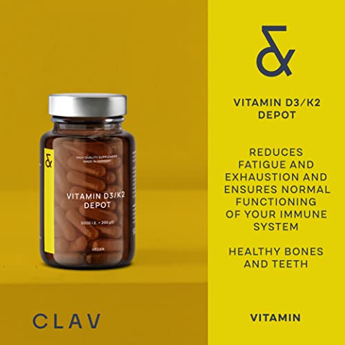 Vitamine D3 K2 Vegan - Vitamine D3 5000 IE + 200μg Vitamine K2 MK7 Depot per Capsule - Eenvoudige en Sterke Dosering… - Image 5