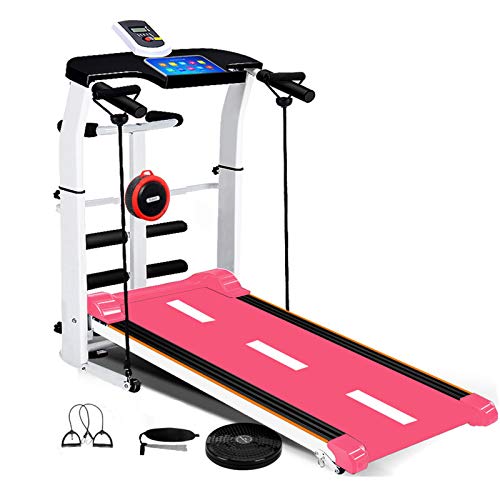 Cinta de correr para el hogar, plegable, portátil, equipo de correr silencioso con cinturón auxiliar y placa de cintura para ejercicio en interiores