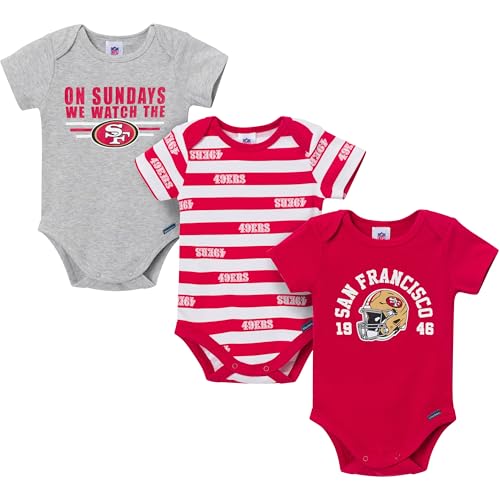 Gerber Baby Boys NFL 3-Pack Onesie Bodysuit 49Ers NFL 3-Pack6 Months