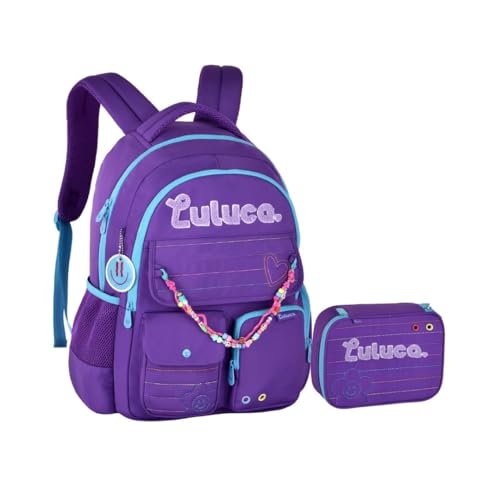 Kit Mochila e Estojo Escolar Juvenil Da Youtuber Luluca (Roxo)