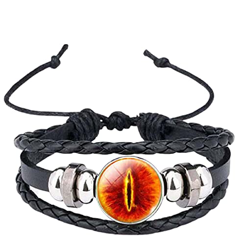 Regalo de moda Joyería pulsera pulsera El ojo de Sauron patrón pulsera brazalete redondo de cristal pulsera de los hombres de la joyería Cover