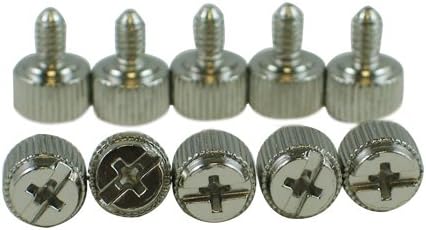 10 x Silver/Chrome Computer Case Thumbscrews (6-32 Thread) for Cover / Power Supply / PCI Slots / Hard Drives
