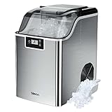 Silonn Compact Nugget Ice Maker，44lbs/Day Pellet Ice Maker Machine with Timer & Self-Cleaning Function, Portable Countertop Ice Maker for Home, Office, Bar, Perfect for Cocktails & Smoothies
