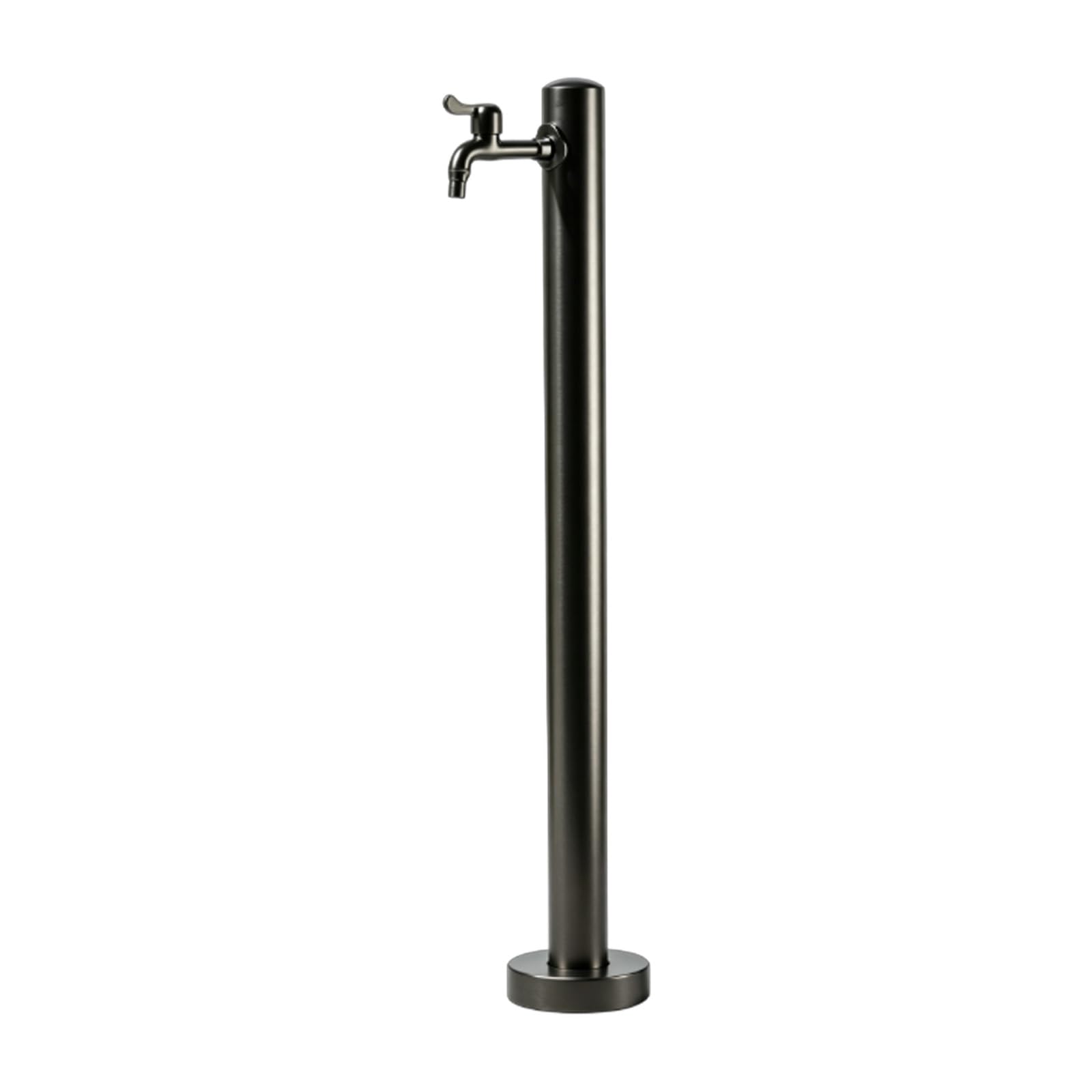 Outdoor Stainless Steel Garden Water Column with Faucet, Spigot Floor Mount Water Tap Faucet Post, for Outdoor Use for Watering/Washing, Pet Showering, Washing Cars, Black-E 95cm
