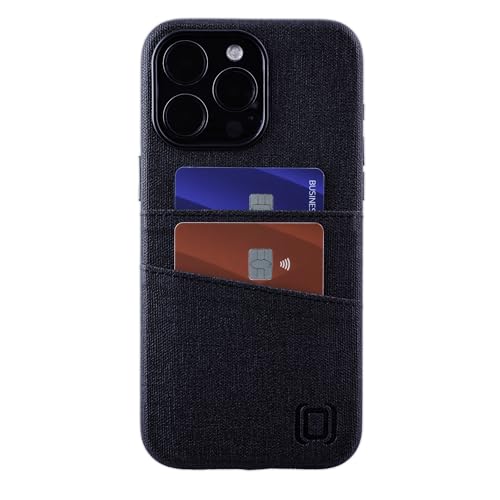 Dockem Card Case for iPhone 15 Pro Max with Built-in Metal Plate for Magnetic Mounting & 2 Card Holder Pockets: Luxe M2 Wallet, Canvas Style Synthetic Leather (iPhone 15 Pro Max, Black) - Thumbnail 7