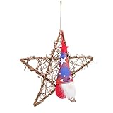 4 de julio Decoración colgante Rústico Arte de pared al aire libre Cuatro de julio Día de los presidentes sin rostro...