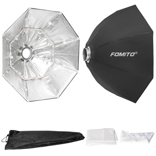 Softbox parabolique pliable 80cm monture Bowens avec grille nid d'abeille