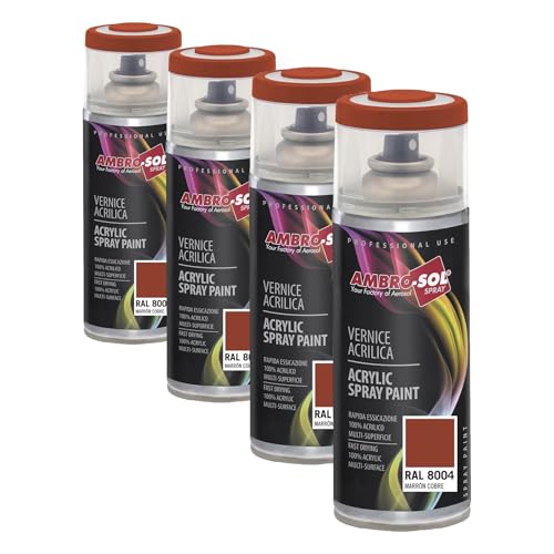 Pintura acrílica en spray color Marron Cobre RAL 8004 para renovar las texturas del jardín