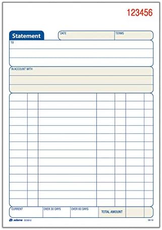 Adams Statement Book, 2-Part Carbonless, White/Canary, 5-9/16 x 8-7/16 Inches, 50 Sets, 3/Pack (DC5812-3)