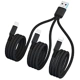 Câble USB 3 en 1 de type C - 120 cm - Câble de charge multi-usage - Idéal pour le bureau - Travel Car Home