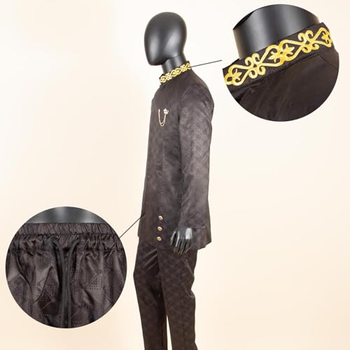 African Suits for Men Slim Fit Formal Blazer Pants 2 Piece Set Designed Wedding Dashiki Outfits4