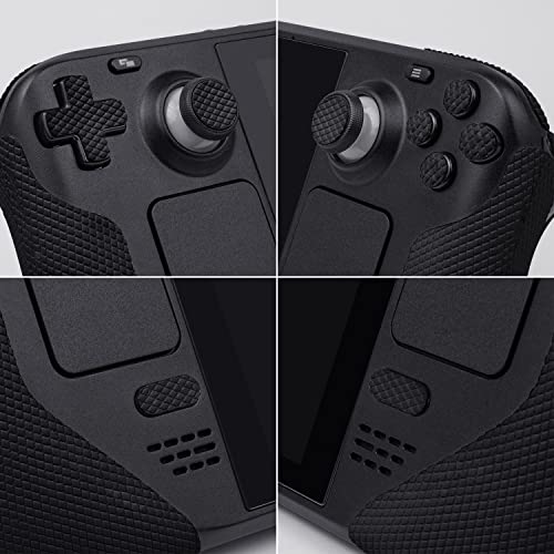 Image of TALONGAMES Controller Grips Compatible with Steam Deck OLED /Steam Deck Controllers, Anti-Slip, Sweat-Absorbent, Textured Skin kit, for Handle Grips, Buttons, Triggers, D-pad (Classic - Black)