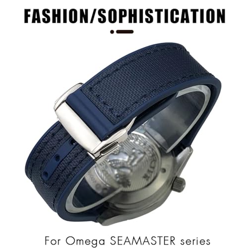 Bracelet montre Omega Seamaster 300 Planet Ocean caoutchouc nylon 20mm