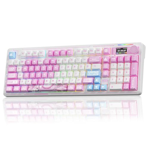 Image of LINGBAO K98 PRO Anime Mechanical Keyboard Wireless, with Screen & Knob,RGB Gaming Keyboard, Tri-Mode BT5.0 /2.4GHz /USB-C, Gasket Mount Hot Swappable Linear Switches Gamer Keyboards for PC /Mac /Android