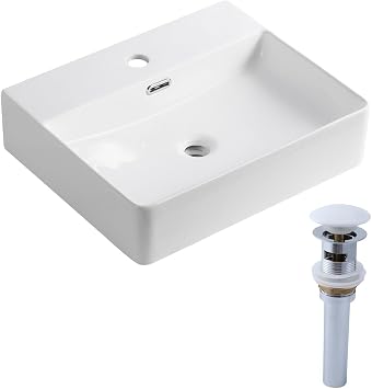 20" Vessel Sink Rectangular Above Counter Wall Mount Vanity With Drain