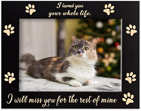 XJF Remembrance Engraved Picture Frame, Cat and Dog Memorial Gifts, Sympathy Picture Frame for Pet Loss, Pet Memorial Gift for Loss of Dog Cat