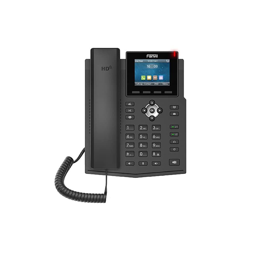 FanvilX3SG IP Phone Gigabit with 4 SIP Lines and 2 Line Keys and Color Display 2.8-inch