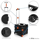 Einkaufstrolley klappbar bis 35kg - Werkzeugtrolley Transportbox mit Rollen Werkzeugwagen Transportkiste Putzwagen klappbare Einkaufskiste Transporttrolley Einkaufswagen mit Teleskopgriff