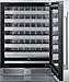 Summit 24 Inch Wine Cellar Shallow Depth Wine Refrigerator, Dimmable LED Light, Lock, Commercial or Residencial Use- SDHW2442LHD(LHD, Stainless Steel)