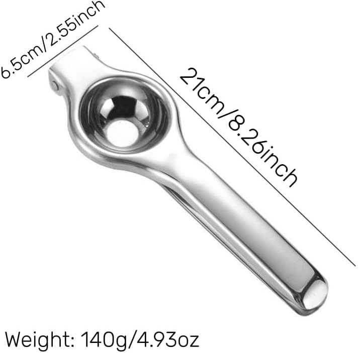 Miniatura 2 de Exprimidor de limón de acero inoxidable - Exprimidor de prensa para naranja, limón, lima, extractor manual de jugo de frutas con colador de pulpa, 1
