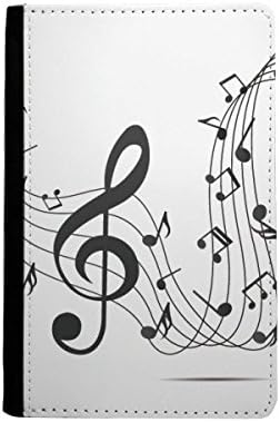 DIYthinker Flappg Black Music Notes Passport Holder Notecase Burse Wallet Cover Card Purse image 2