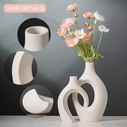 Liotww Ceramic Vases For Home Decor Set Of 2, 11 Inch Xl Matte White Ceramic Vase, Boho Modern Pampas Grass Decorative Vase For Farmhouse Wedding Dining Room Bookshelf Coffee Table Deco #TOP4