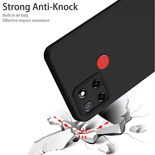 Image of Pikkme Back Cover for Realme Narzo 30A /Realme Narzo 20 /Realme C25s / Realme C25 / C12 | Slim Soft Matte Silicone Cover with Camera Protection & Shockproof Bumper Case (Black)