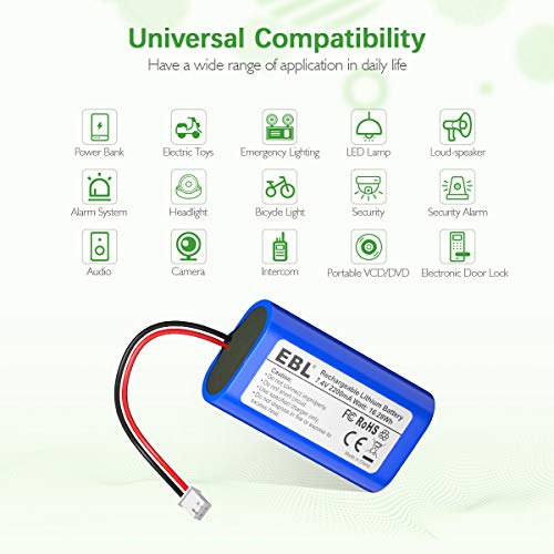 Ebl 7.4V 2200Mah Li-Ion Rechargeable Batteries Replacement Batteries For Electronics, Toys, Lighting, Equipment #TOP3