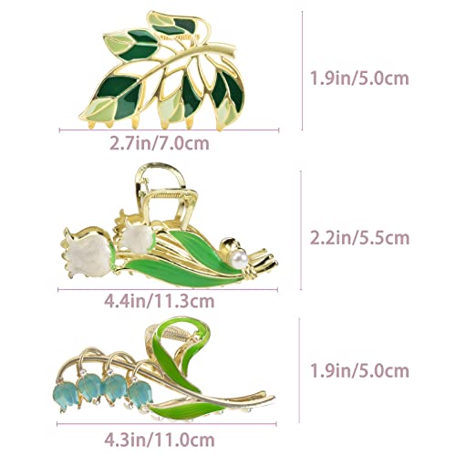 Accesorios para cabello metálicos con flores 3 piezas miniatura 3