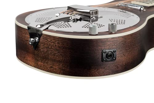 Ortega Guitars Guitare à résonateur acoustique-électrique série Americana 6 cordes, droite, Whiskey Burst (RRG30E-WB) - Les Beatles, Paul McCartney, John Lennon, RIngo Starr, George Harrison Ortega Guitars Guitare à résonateur acoustique-électrique série Americana 6 cordes, droite, Whiskey Burst (RRG30E-WB) – Image 6