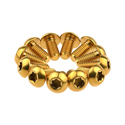 Image of 12Pcs Ti Titanium Bolts Torx M5x10 Bicycle Bike Disc Brake Cycle Rotor Screws Gr5 (Gold)