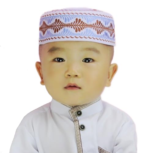 La Mejor Selección de Gorro árabe kufi los más recomendados. 36 HKSICHENGKEJI - Gorro de oración musulmana Kufi, diseño de calavera islámica, gorro de oración árabe, gorro de oración Kofia Topi Taqiyah, 3-6 años, Azul (Circum 48cm...