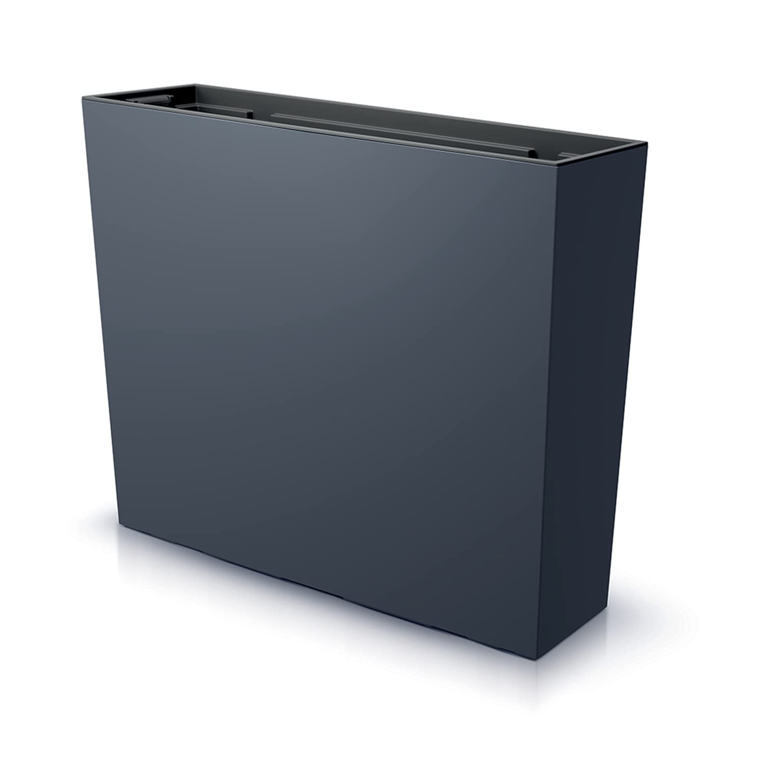 IMJ-Global Urbi Case T Lot de 3 pots de fleurs rectangulaires en plastique, 58 x 18 x 49,8 cm, au design moderne, pour intérieur et extérieur, noir, 44 L