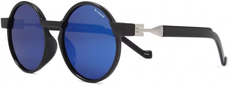 Kreed Shout Sunglasses - Men's Gloss Black & Smoke with Lux Blue Mirror