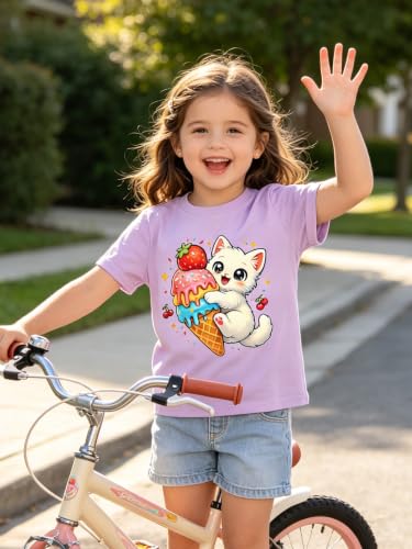 Image of Funnycokid Toddler Girls Graphic T-Shirt, Short Sleeve Tee, 2-8 Years