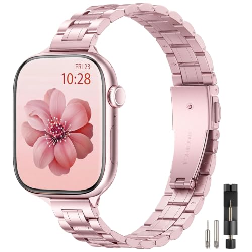 STIROLL Thin Metal Bands for Women Compatible with Apple Watch