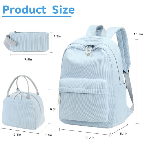 Bluboon School Backpack Set Girls Womens Laptop Bookbag Casual Daypack Fits 15 inch Laptop with Lunch Tote Bag and Pencil Bag