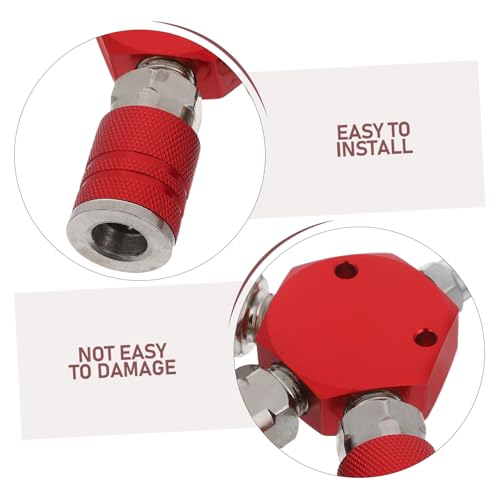 Control de flujo tres vías OUNONA rojo para mangueras de aire 4