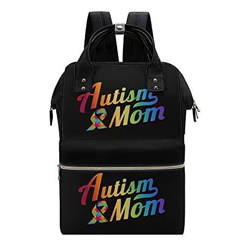 FunnyStar Autism Ribbon Mom Women's Laptop Backpack Travel Nurse Shoulder Bag Casual Mommy Daypack