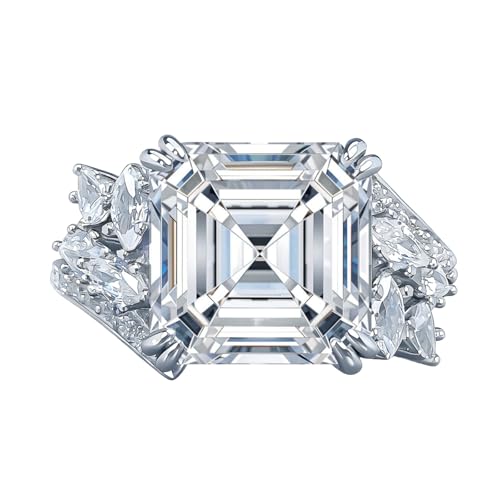 TUSRORSU 5CT �A�b�V���[�J�b�g ���A�b�T�i�C�g�����O D �J���[ VVS1 �N�����e�B �l�H�_�C�������h�����O 925�X�^�[�����O�V���o�[ ����w�� �����p �T�C�Y5-9, 9, �V���o�[, ���A�T�i�C�g