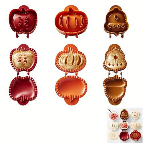 Image of Mini Pie Molds For Baking-Dough Presser Mini Pocket Pie Molds,Hand Pie Press Mold Maker For Baking,Party Potluck Hand Pie Molds,For Festivals And Parties (3 Pcs Apple Combination Set)